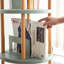 Bibliothèque à 4 niveaux, rotative sur 360 degrés. Bois massif avec rangement adéquat. Bleu pour le salon, la chambre à coucher, le bureau et la cuisine Assure une quantité suffisante