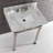 Kingston Brass Monarch 30-Inch Carrara Marble Console Sink with Stainless Steel Legs (8-Inch, 3-Hole)-51154828