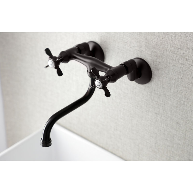 Kingston Brass Essex Two-Handle 2-Hole Wall Mount Bathroom Faucet, Oil Rubbed Bronze