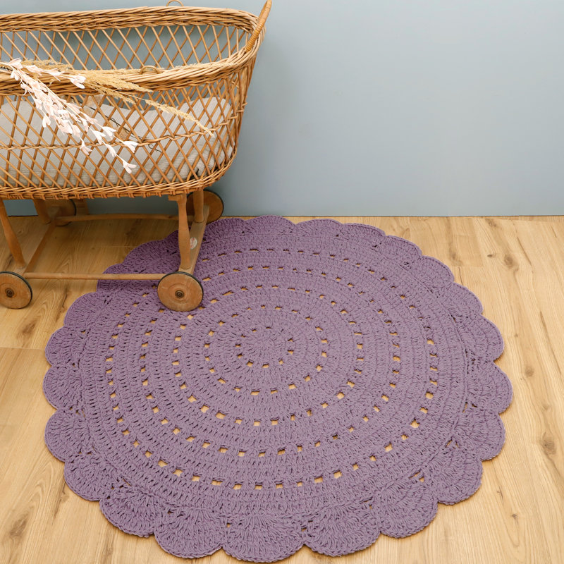 Round Clarine Solid Colour 120cm X 120cm Area Rug