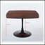 Table de salle à manger robuste en noyer de 42,12 pouces pour la cuisine et le salon avec plateau en panneau de fibres à densité moyenne et pieds en métal-483553608-483553603-483553591