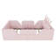 Lit plateforme tapissier simple avec coussin en lapin, lit de plancher pour enfants avec rails latéraux amovibles - base de lit de sécurité à profil bas pour tout-petits, rose-133010763