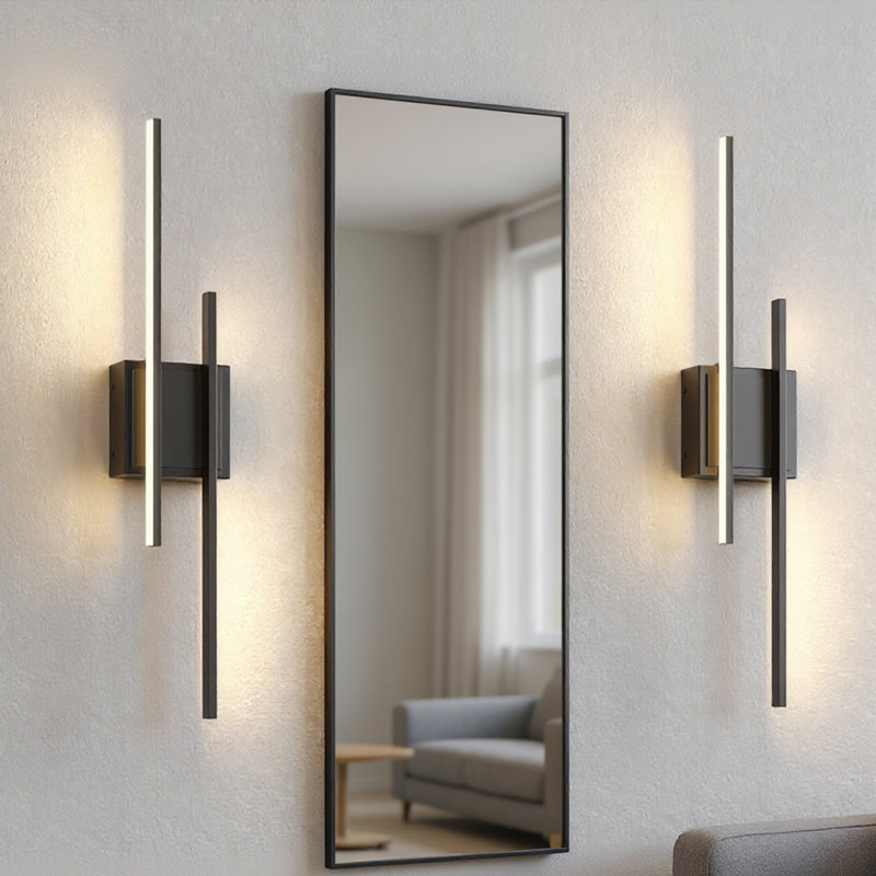 Applique murale 24,4 po linéaire à DEL avec bras et applique murale, Matte Black