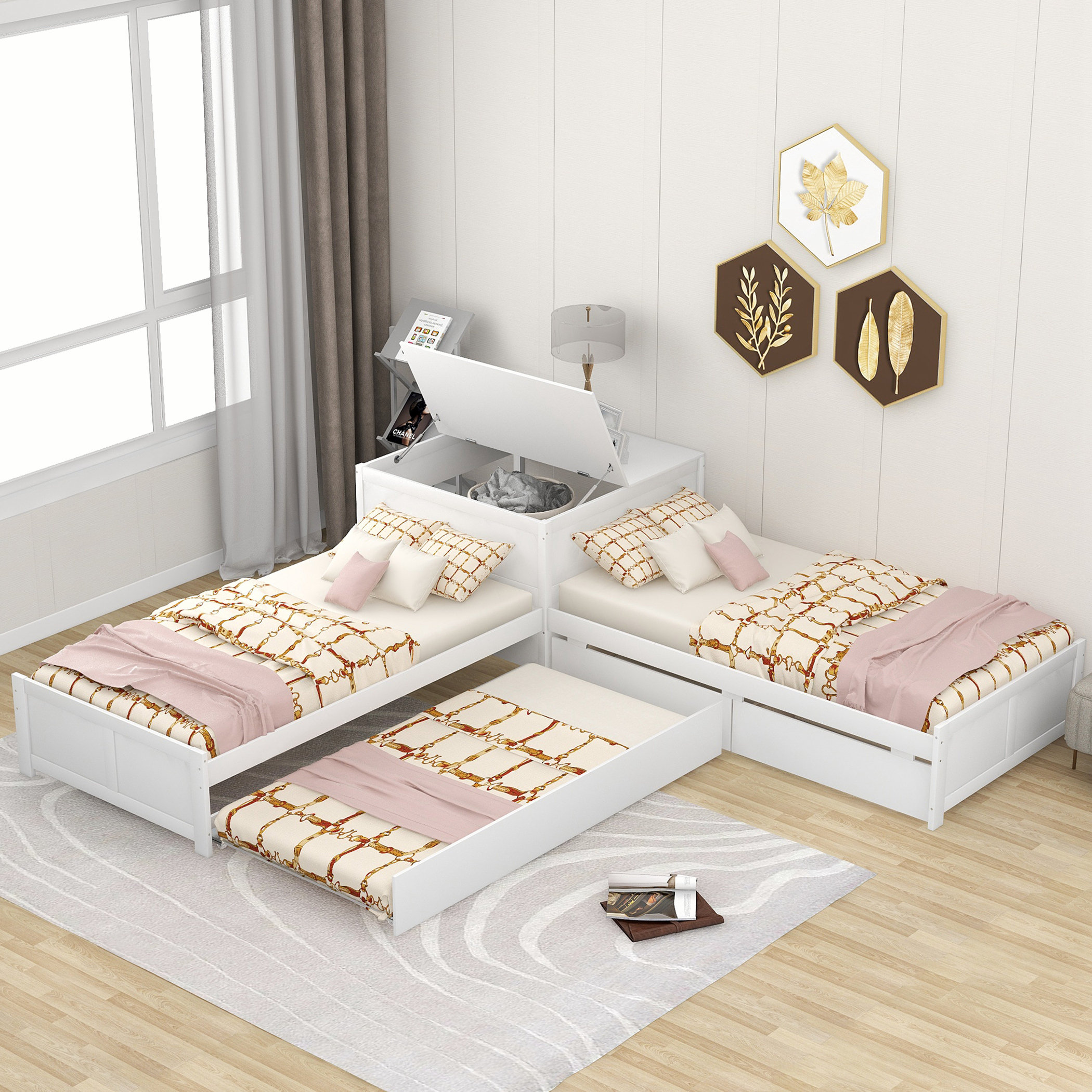 Two twin deals beds l shaped