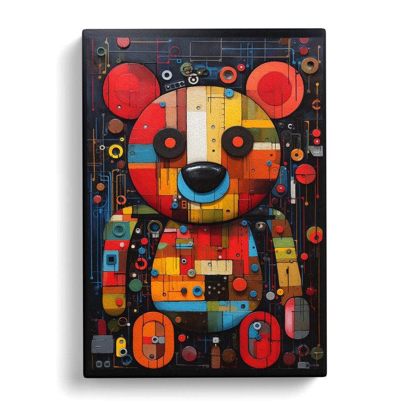 Teddy Bear Constructivism - Wrapped Canvas Print, 60cm H x 40cm W x 3cm D
