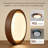 18.9" Walnut Round 3-Color Integrated LED Ceiling Light – Dimmable Ambient Lighting