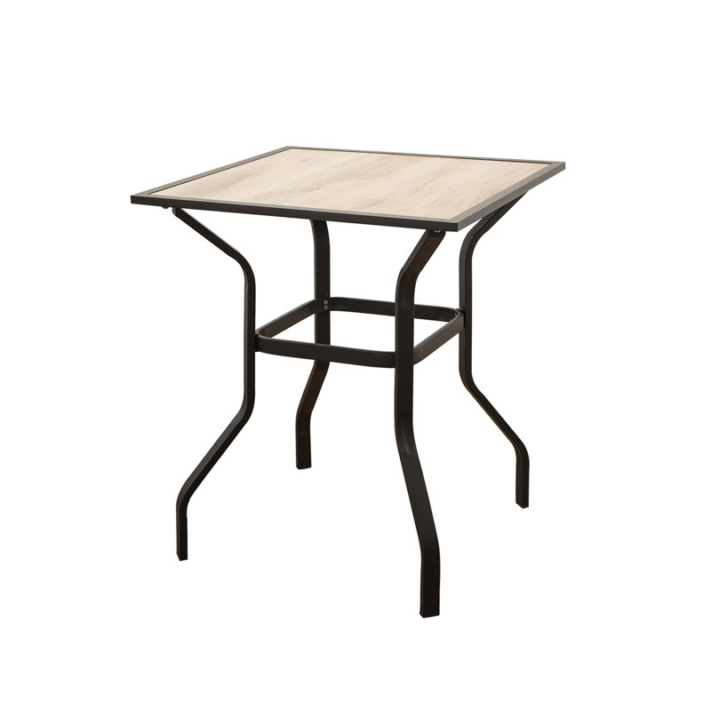 Table de patio avec structure en métal et barre de jardin carrée imperméable
