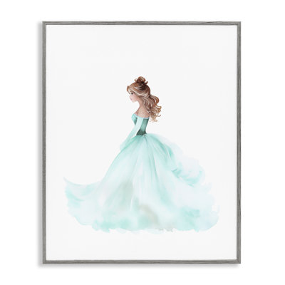 Blue Princess Ballgown, giclée encadrée, conception par Christine Simpson Art