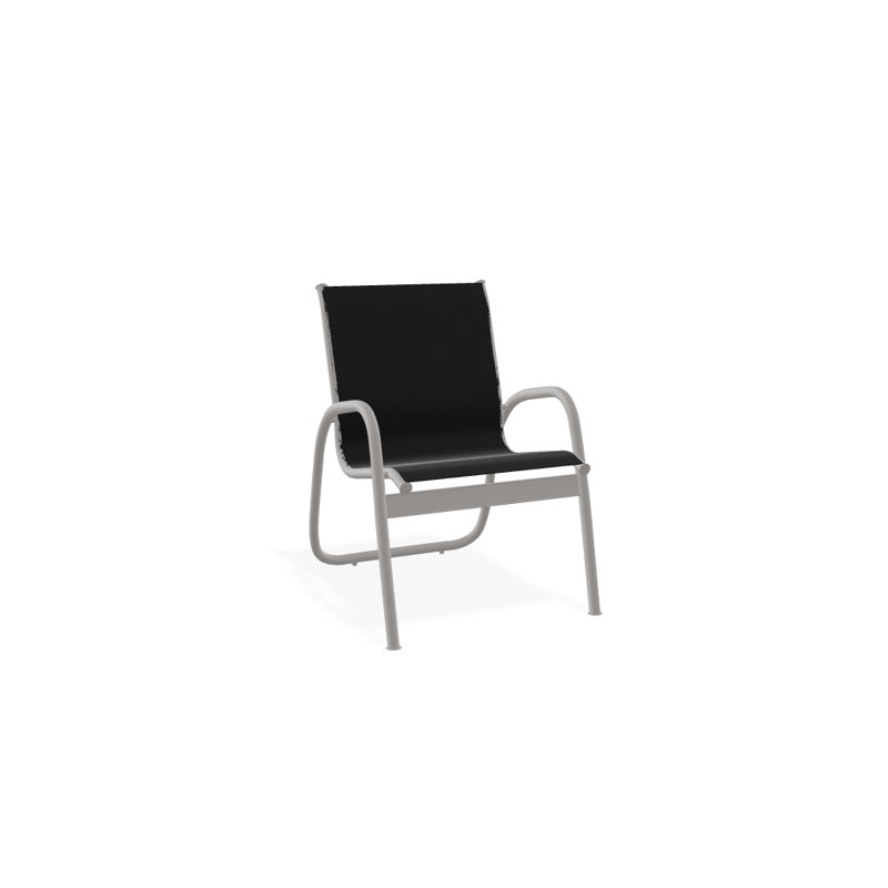 Fauteuil de patio Gardenella, Noir 5D Sunbrella®, Gris chaleureux texturé