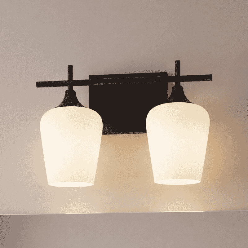 Éclairage pour meuble-lavabo à intensité variable Breena, White, Noir mat