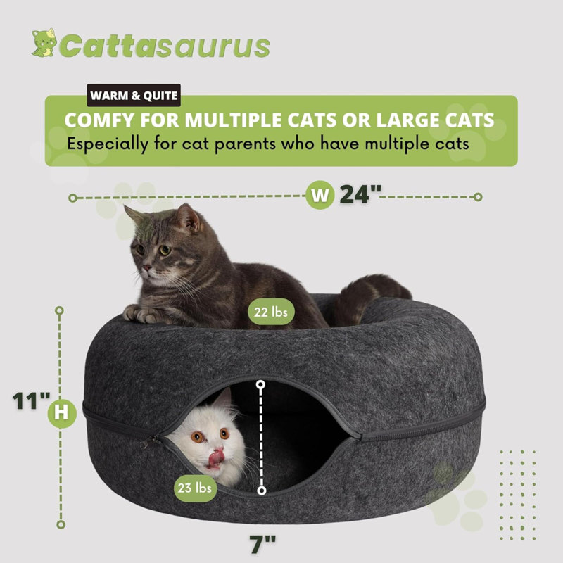 Lit pour chat Peekaboo, Gris, Grande taille: L 24 po x l 24 po