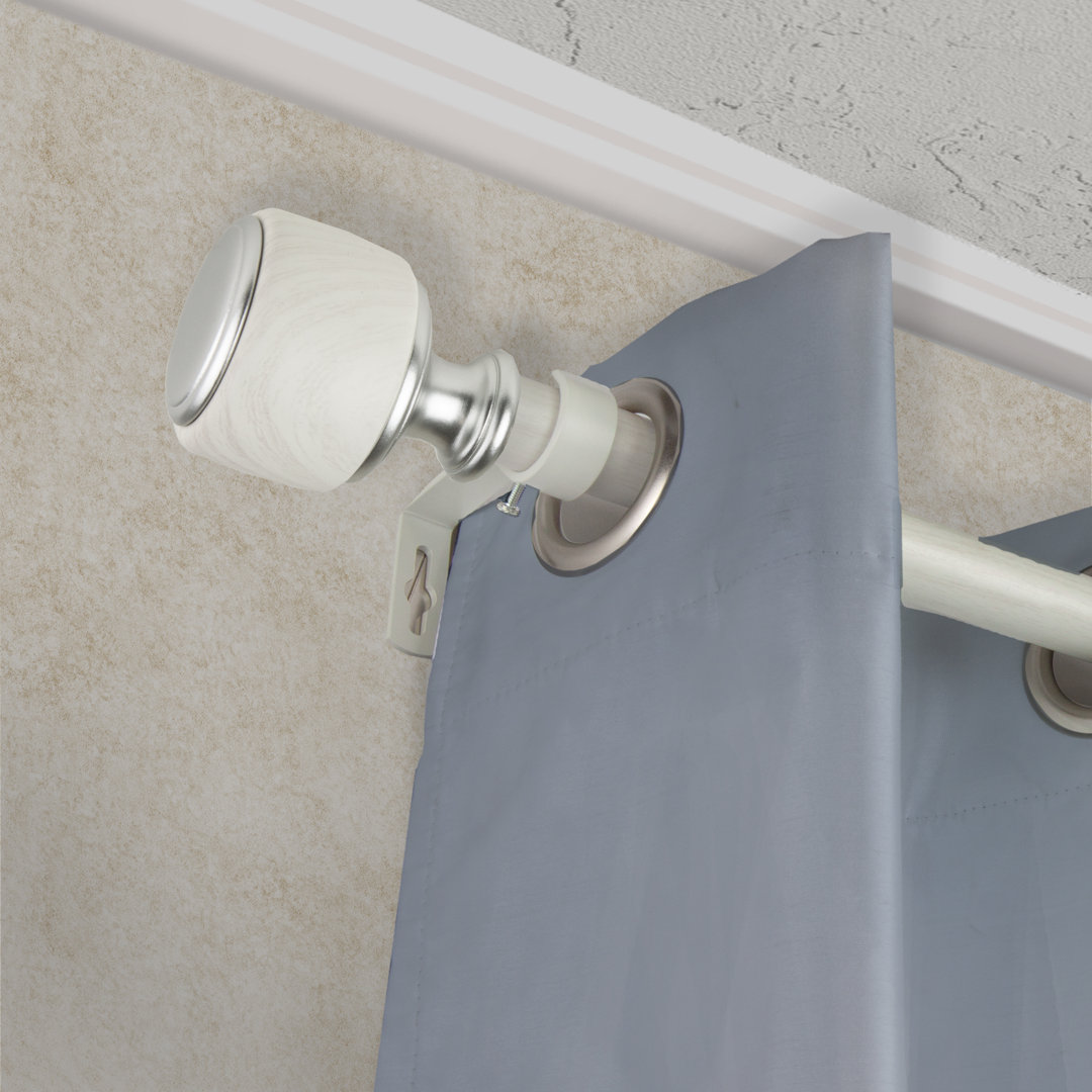 Abdulaahi Steel Adjustable Single Curtain Rod Red Barrel Studio® 