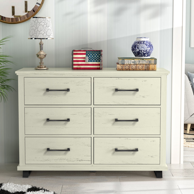 Neer 51.96'' W 6 - Drawer Dresser, Creamy White