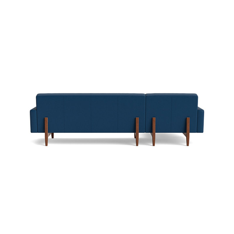 Tyler Chaise Sectional, Left Hand Facing, Leather - Deep Blue