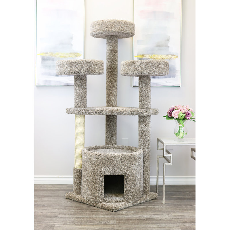 Maine Coon House, H 65 po x l 24 po x P 24 po, gris