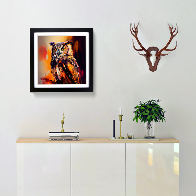 OwlNo.1 - Framed Print, Black
