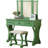 Unique Modern Bedroom Vanity Set W Stool Foldable Mirror Drawers Apple Green MDF Veneer 1Pc Vanity Furniture-339532488