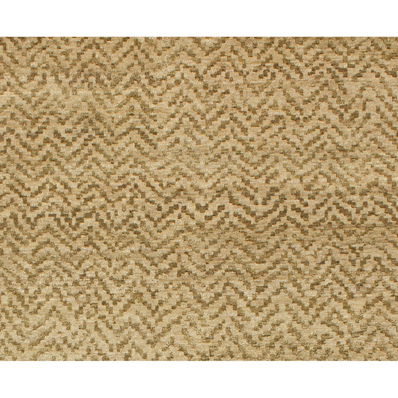 Hand Knotted Wool Chevron Area Rug in Honey, Rectangle 6' x 9'