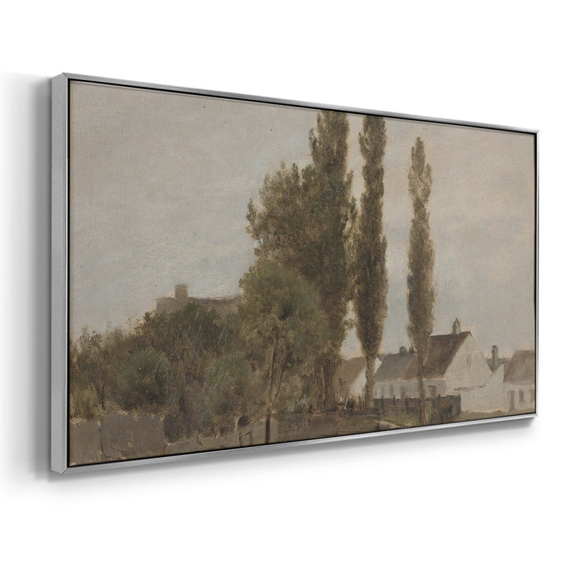 «Landscape Series» -CCCCXII- Toile tendue avec châssis tendue, prête à être accrochée, Argent argent, H 17 po x l 33 po
