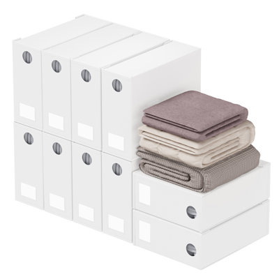 10-Pack Bed Sheet Organizers and Storage, Foldable Sheet Organizer with Window XL for Linen Closet, Sheet Set Folder Keeper for Queen and King Size, Bedding Storage Container