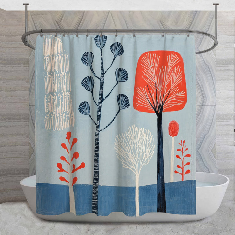 Rideau de douche Rock - Décoration de salle de bain abstraite, H 93 po x l 70 po