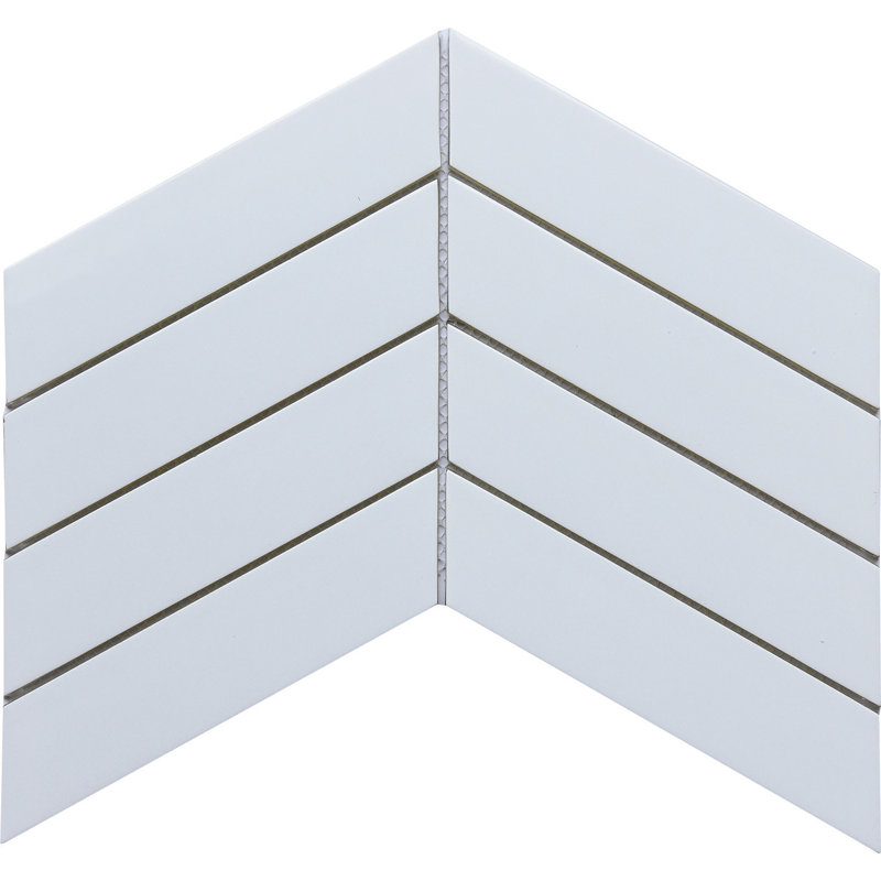 Concept™ 8" x 12" Glass Herringbone Mosaic Wall & Floor Tile, White