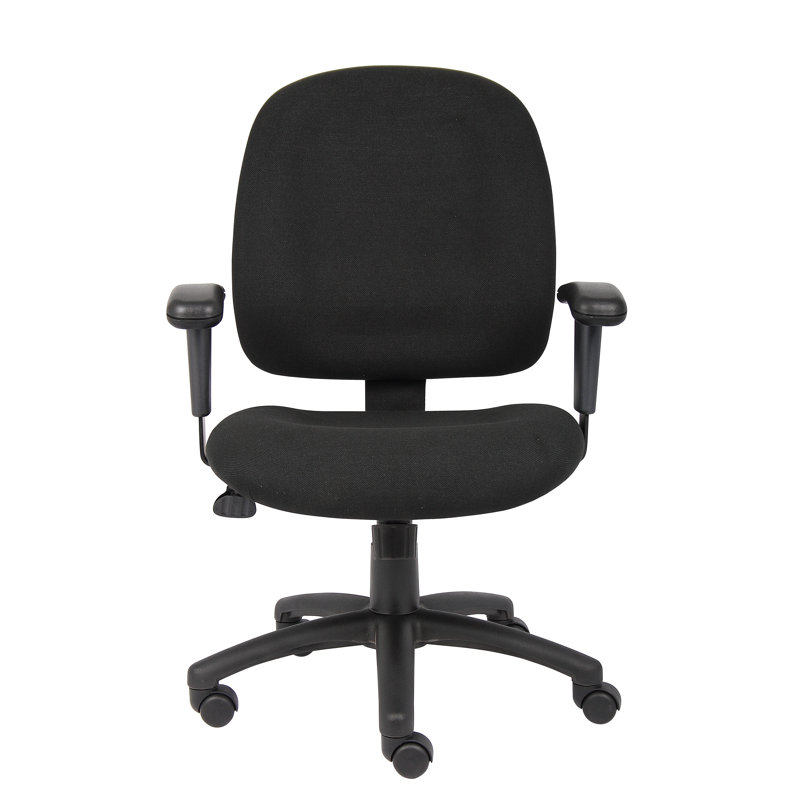 Polyester Blend Task Chair, Black Fabric