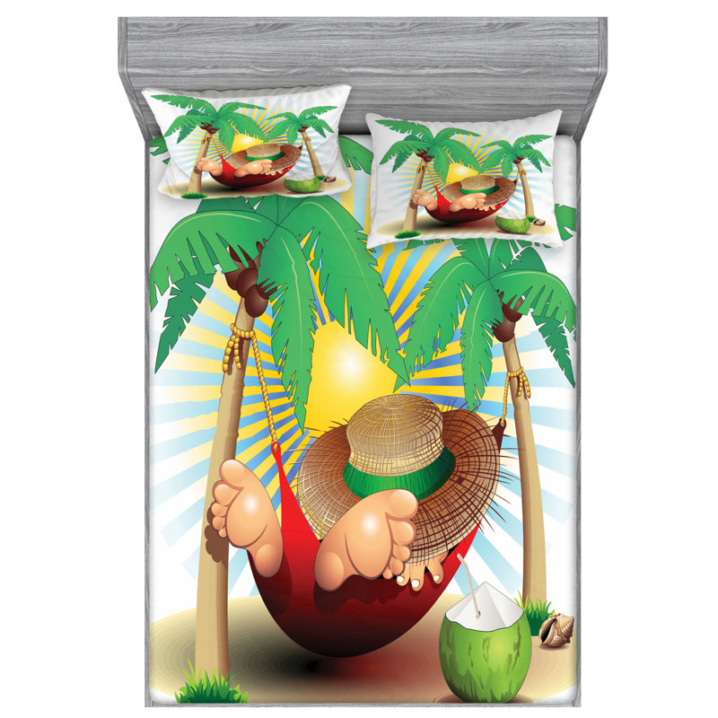 Beach Microfiber Sheet Set, Full Sheet Set with Fitted Sheet