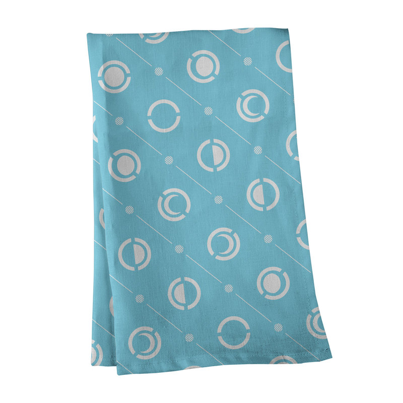 Torchon Moon phases, Bleu clair, Polyester sergé