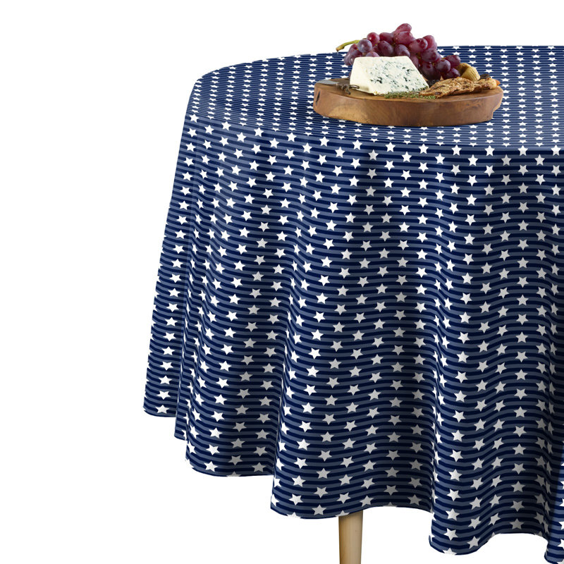 Slavens Stars Stripes Round Tablecloth, 60" x 60", Blue