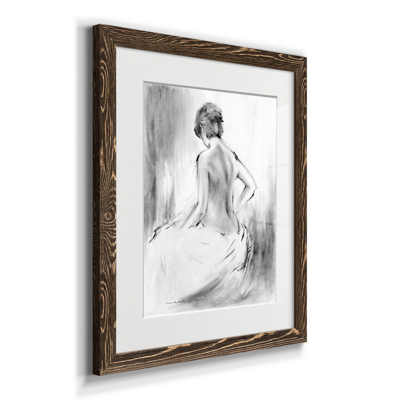 Soft Silhouette V - reproduction d'art sur papier encadré, H 24 po x l 18 po x P 1,5 po, Noyer