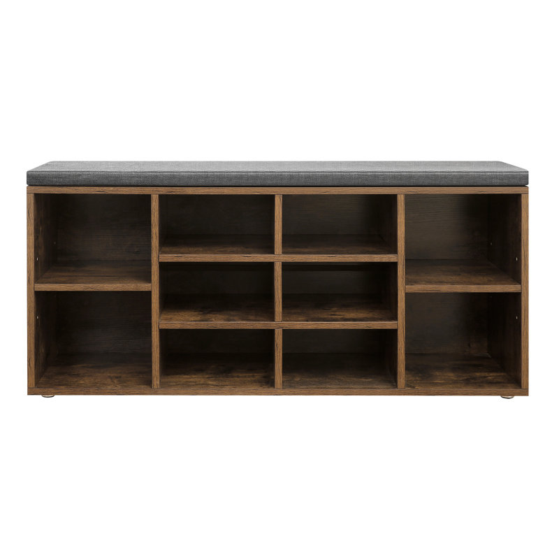 Linen Blend Upholstered Storage Bench