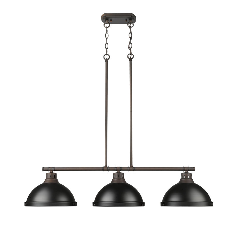 Laramy 3-Light Linear Pendant, Rubbed Bronze, Matte Black
