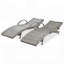 Ensemble de chaises longues en osier de 80 po pour l'extérieur, ensemble de 2 chaises inclinables en rotin de patio avec table d'appoint coulissante et dossier réglable à 5 niveaux pour bronzer au bord de la piscine