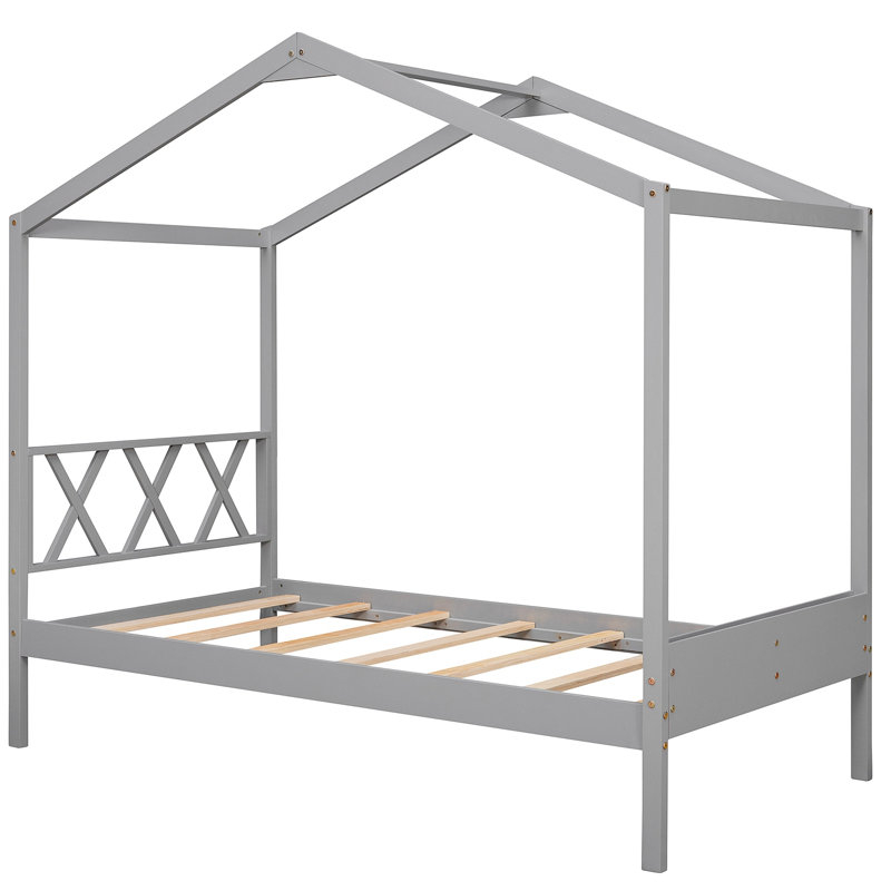 Lit plateforme Asellus, Simple, gris