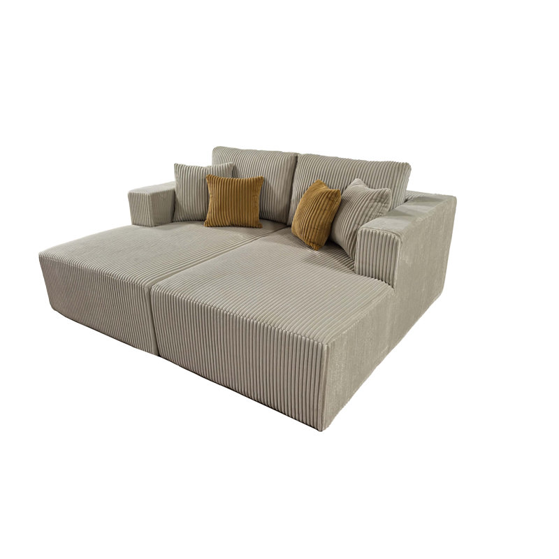 Boneless Froshtonvale Double Chaises Loveseat, Beige