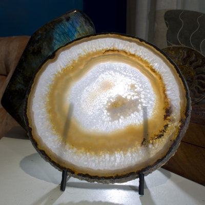 Picturesque Polished Thin Agate Plate