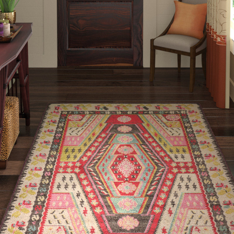 Tapis brun / crème Lonniet Southwestern, Rectangle 5 pi 1 po x 8 pi