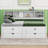 Full Size Wood Daybed With 2 Bedside Cabinets, Shelves And Drawers-438426241