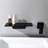 Matte Black Waterfall Bathroom Sink Faucet - Brass, Single For Effortless Water Temperature & Flow Regulation, Tidy Installation Design In Smooth Adjustment, Space Saving-125036336