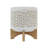8" CHEVRON PLANTER W/ WOOD STAND, BEIGE