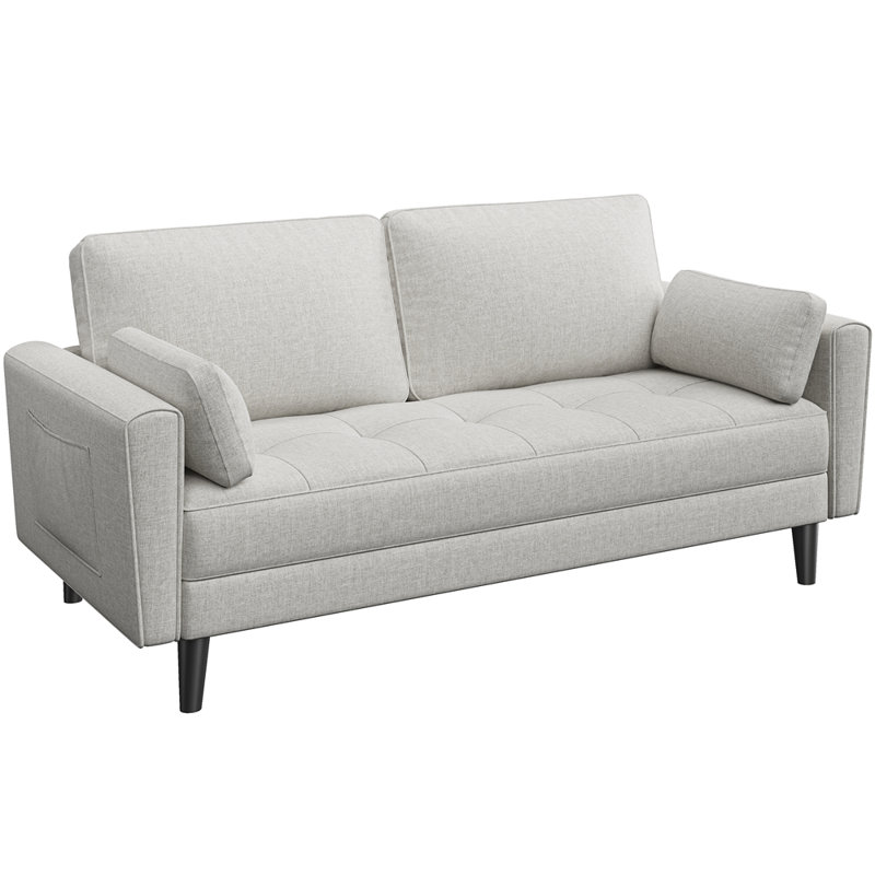 2 Seater Linen Loveseat, Griege