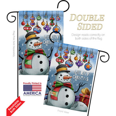 Ensemble de drapeaux ornementaux en mélange de polyester 18,5 x 13 po Snowman