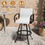 Tabouret de bar pivotant en aluminium 29,6 po avec tissu Sunbrella-665341624