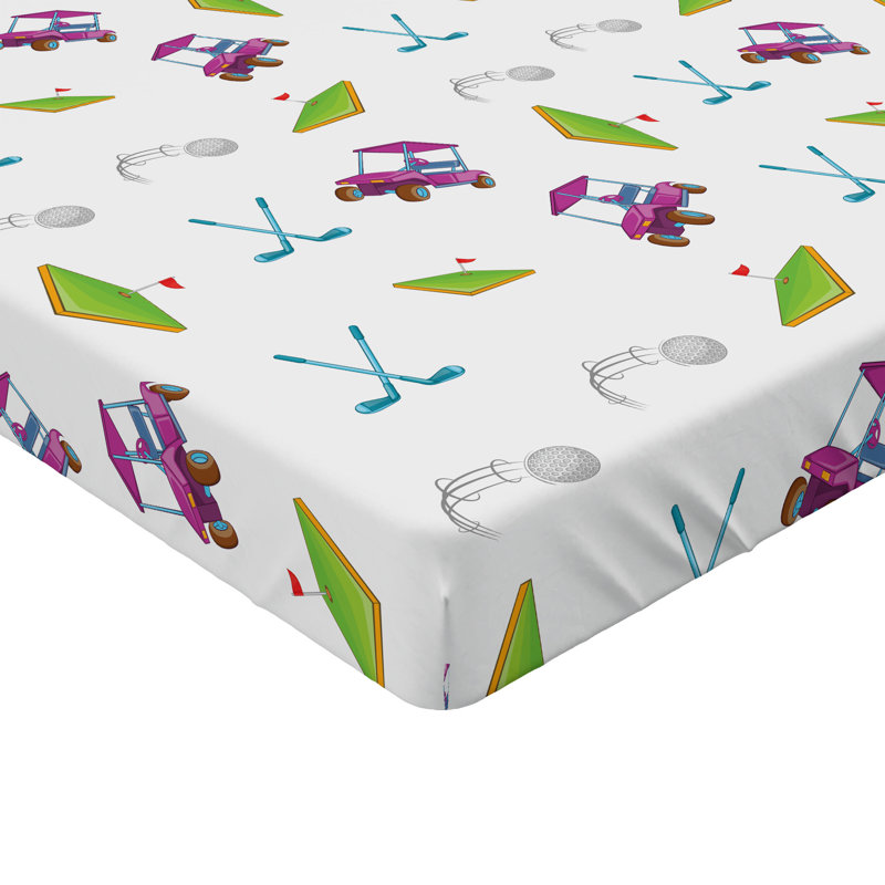 Ensemble de 2 draps-housses Ambesonne, Drap-housse de taille simple, Vert lime, mauve / floral