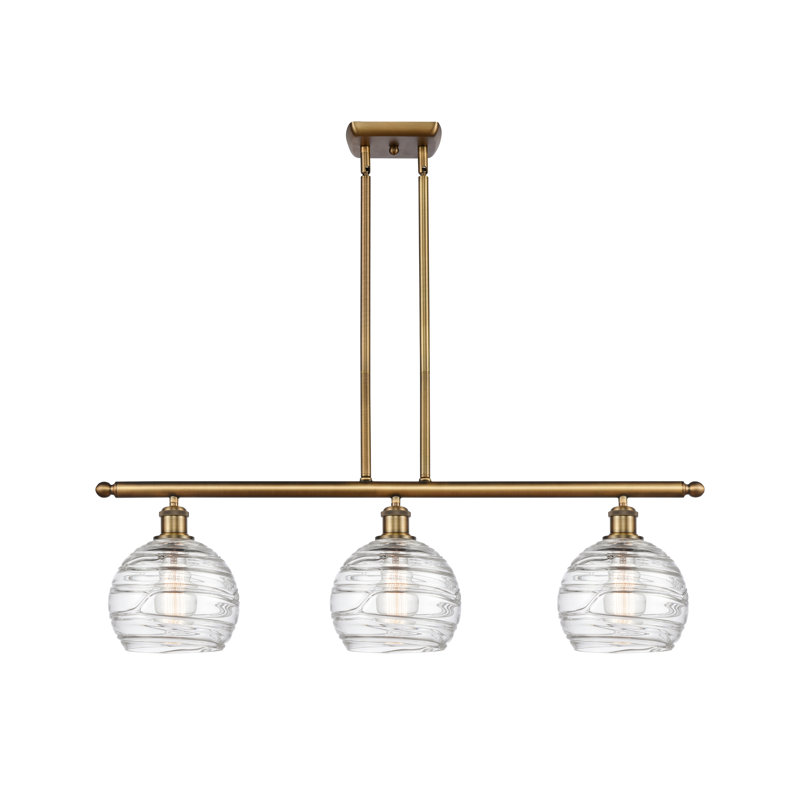Polished Nickel Glass Globe Island Pendant Light