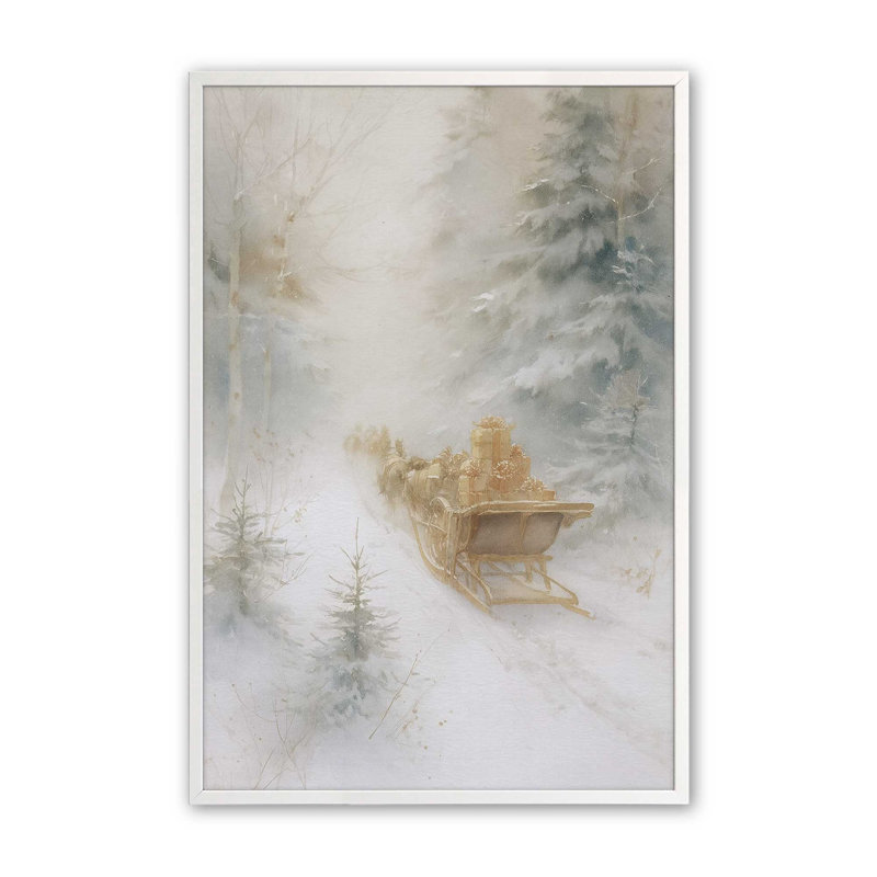Cadeaux de l'hiver, reproduction d'art, 16 po x 20 po, Blanc opaque