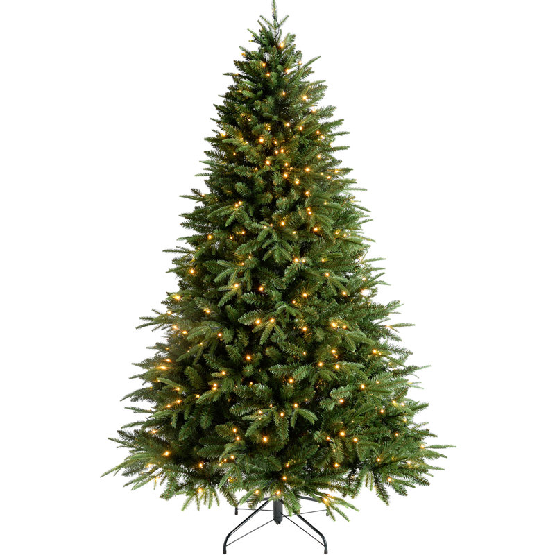 Lighted Artificial Pine Christmas Tree, 7.87ft H x 5.5ft W x 5.5ft D