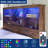 Bilal 51.2" King Size Bed Frame with Storage LED Bookcase Headboard&4 Storage Drawers,Brown-184046699-184046698