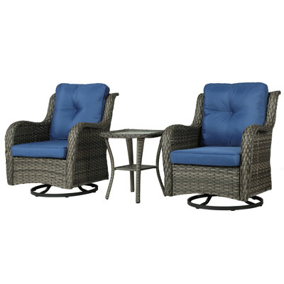 Mapleview 3 - Piece Rattan Seating Group with Cushions